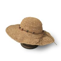 Korean Style Sunscreen Button Woven Big Brim Breathable Straw Hat sku image 4