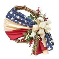 Fashion Independence Day Bow Wreath Decoration sku image 1