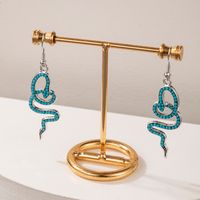 Nihaojewelry Jewelry Wholesale Snake Shape Inlaid Beads Earrings main image 3