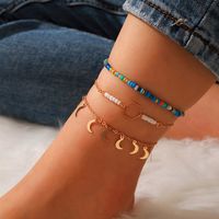 Nihaojewelry Jewelry Wholesale Contrasting Color Moon Tassel Anklet main image 1