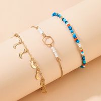 Nihaojewelry Jewelry Wholesale Contrasting Color Moon Tassel Anklet main image 3