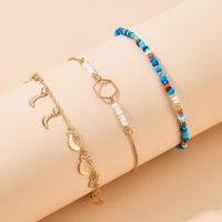 Nihaojewelry Jewelry Wholesale Contrasting Color Moon Tassel Anklet sku image 1