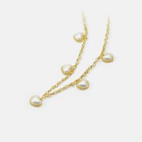 Fashion Heart-shaped Pearl Copper Necklace main image 4