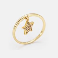 Fashion Star Moon Copper Ring Wholesale main image 1