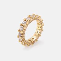Fashion Style Gold-plated Colorful Zircon Copper Ring main image 5