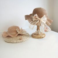 Korean Silk Bow Decoration Children's Sun Straw Hat main image 4