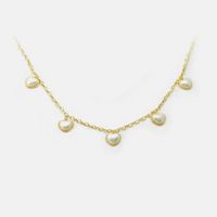 Fashion Heart-shaped Pearl Copper Necklace sku image 2