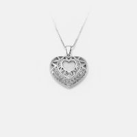 Fashion Hollow Heart-shaped Inlaid Zircon Copper Necklace Wholesale sku image 3
