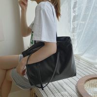 Fashion Retro Simple Large-capacity Solid Color One-shoulder Tote Bag main image 5