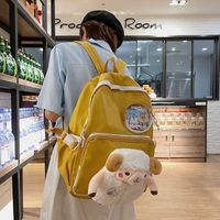 Korean Sheep Pendant Large Capacity Backpack Wholesale sku image 1