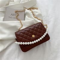 Korean Large Capacity Pearl Chain Messenger Small Square Bag Wholesale sku image 5