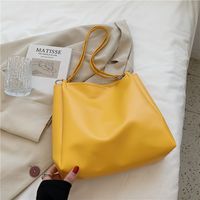 Korean Style Simple Solid Color Shoulder Tote Bag Wholesale sku image 2