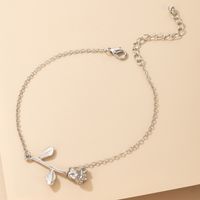 Wholesale Jewelry Simple Silver Rose Flower Anklet Nihaojewelry main image 3