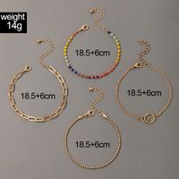 Wholesale Jewelry Bohemian Gold Buckle Color Rice Bead Bracelet 4 Piece Set Nihaojewelry main image 7