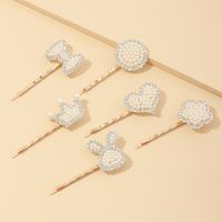 Nihaojewelry Korean Style Pearl Heart-shaped Butterfly Hairpin Wholesale Jewelry main image 1