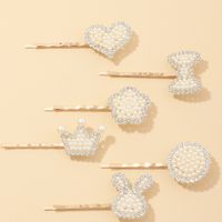 Nihaojewelry Korean Style Pearl Heart-shaped Butterfly Hairpin Wholesale Jewelry main image 3