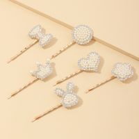 Nihaojewelry Korean Style Pearl Heart-shaped Butterfly Hairpin Wholesale Jewelry sku image 1