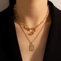Nihaojewelry Joyas Al Por Mayor Collar De Múltiples Capas Colgante De Hebilla En Forma De Corazón De Oro main image 1