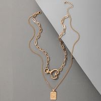 Nihaojewelry Jewelry Wholesale Golden Heart-shaped Buckle Pendent Multi-layer Necklace main image 6