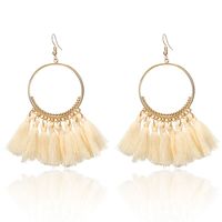 Wholesale Jewelry Big Circle Fan-shaped Tassel Earrings Nihaojewelry main image 1