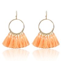 Wholesale Jewelry Big Circle Fan-shaped Tassel Earrings Nihaojewelry main image 3