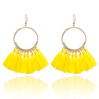 Wholesale Jewelry Big Circle Fan-shaped Tassel Earrings Nihaojewelry sku image 3