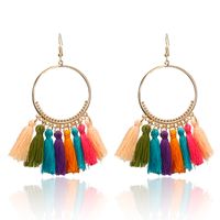 Wholesale Jewelry Big Circle Fan-shaped Tassel Earrings Nihaojewelry sku image 4