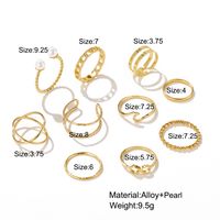 Wholesale Jewelry Simple Geometric Pearl Joint Ring 10-piece Ring Set Nihaojewelry main image 5
