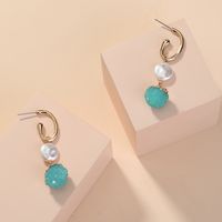 Vente En Gros Bijoux Boucles D&#39;oreilles Pendantes Grappe Verte Bonbon Perle Nihaojewelry main image 4