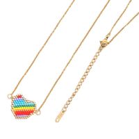Wholesale Jewelry Bohemian Rainbow Heart Pendant Necklace Nihaojewelry main image 3