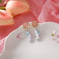 Wholesale Jewelry Flower Gallery Little White Rabbit Earrings Nihaojewelry main image 4