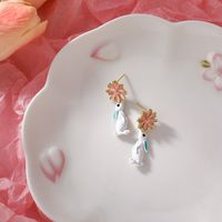 Wholesale Jewelry Flower Gallery Little White Rabbit Earrings Nihaojewelry main image 5