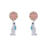 Bijoux En Gros Galerie De Fleurs Boucles D&#39;oreilles Little White Rabbit Nihaojewelry main image 6