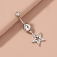 Wholesale Jewelry Stainless Steel Star Diamond Belly Button Nail Nihaojewelry sku image 1