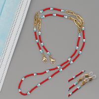 Wholesale Jewelry Fashion Glass Beads Hanging Neck Anti-skid Glasses Lanyard Nihaojewelry sku image 1