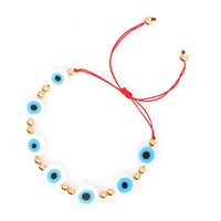 Nihaojewelry Ethnic Style Colored Glaze Evil Eye Gold Bead Bracelet Wholesale Jewelry sku image 10