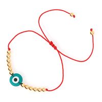 Nihaojewelry Ethnic Style Colored Glaze Evil Eye Gold Bead Bracelet Wholesale Jewelry sku image 4