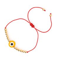 Nihaojewelry Ethnic Style Colored Glaze Evil Eye Gold Bead Bracelet Wholesale Jewelry sku image 5
