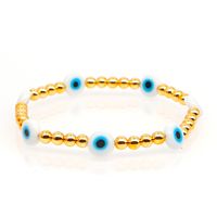 Nihaojewelry Ethnic Style Colored Glaze Evil Eye Gold Bead Bracelet Wholesale Jewelry sku image 12