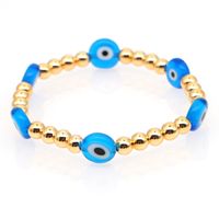 Nihaojewelry Ethnic Style Colored Glaze Evil Eye Gold Bead Bracelet Wholesale Jewelry sku image 13