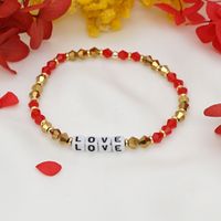 Nihaojewelry Ethnic Style Crystal Handmade Beaded Letter Bracelet Wholesale Jewelry sku image 1