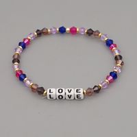 Nihaojewelry Ethnic Style Crystal Handmade Beaded Letter Bracelet Wholesale Jewelry sku image 4