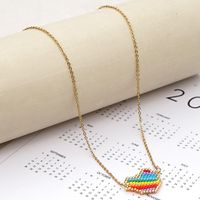 Wholesale Jewelry Bohemian Rainbow Heart Pendant Necklace Nihaojewelry sku image 1