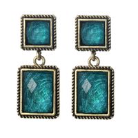 Wholesale Jewelry Emerald Square Earrings Nihaojewelry sku image 1