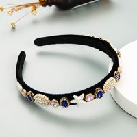 Nihaojewelry Jewelry Wholesale Flannel Diamond Thin Hairband main image 5
