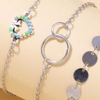 Nihaojewelry Jewelry Wholesale Color Beads Peach Heart Circle Pendant Children's Bracelet Set main image 5