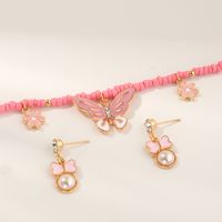 Nihaojewelry Jewelry Wholesale Children's Necklace Earrings Butterfly Pendant Necklace main image 5