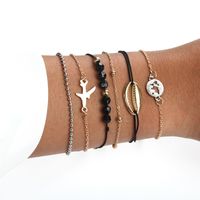 Nihaojewelry Fashion Shell Airplane Map Bead Chain Alloy Set Bracelet Jewelry Wholesale main image 6