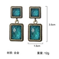 Wholesale Jewelry Emerald Square Earrings Nihaojewelry main image 3