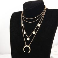 Großhandel Schmuck Mode Disc Mond Anhänger Mehrschichtige Runde Perlenkette Nihaojewelry main image 5